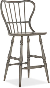 Hooker Furniture Casual Dining Ciao Bella Spindle Back Bar Stool-Speckled Gray